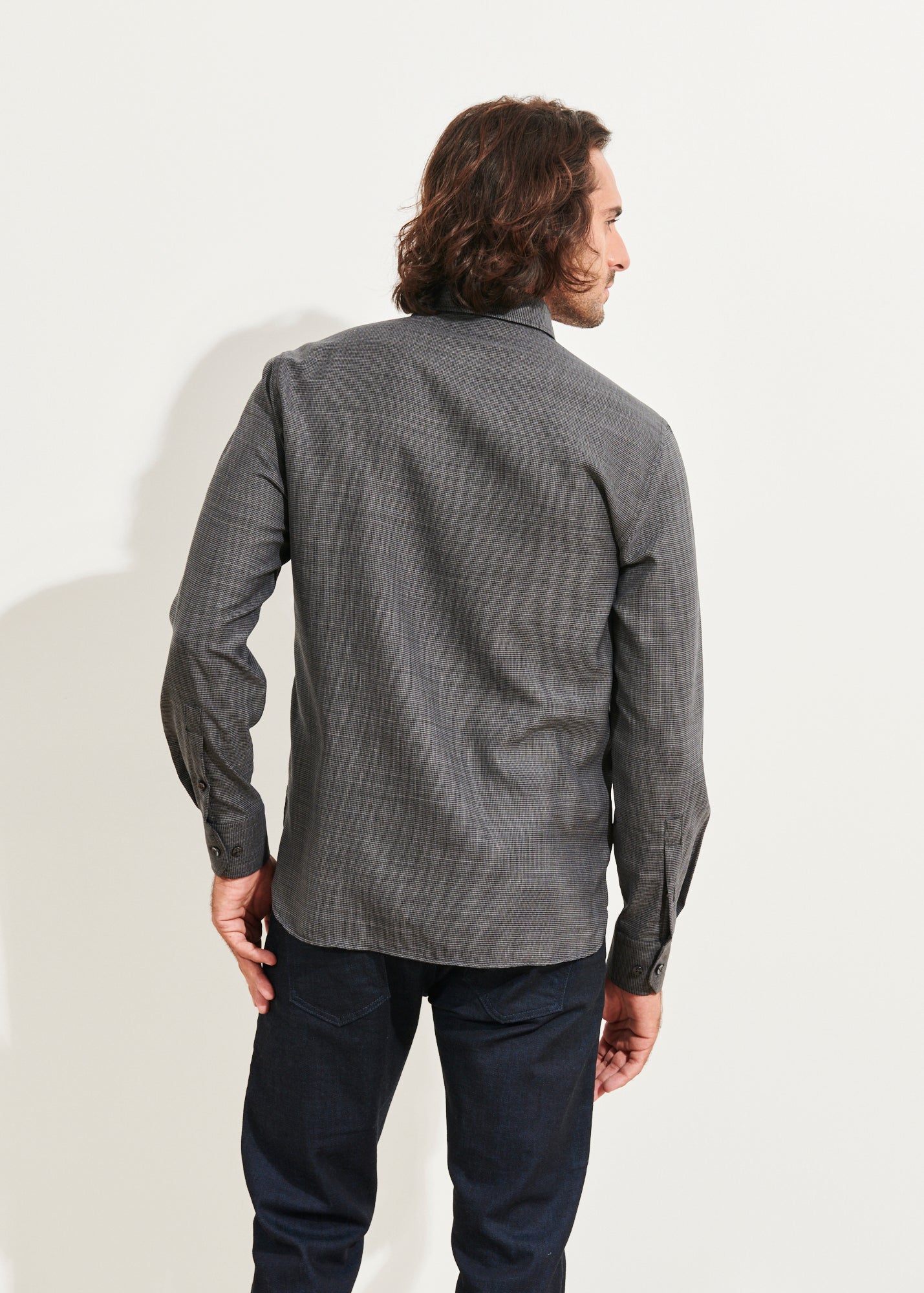 WOOL HOUNDSTOOTH SHIRT | PATRICK ASSARAF.
