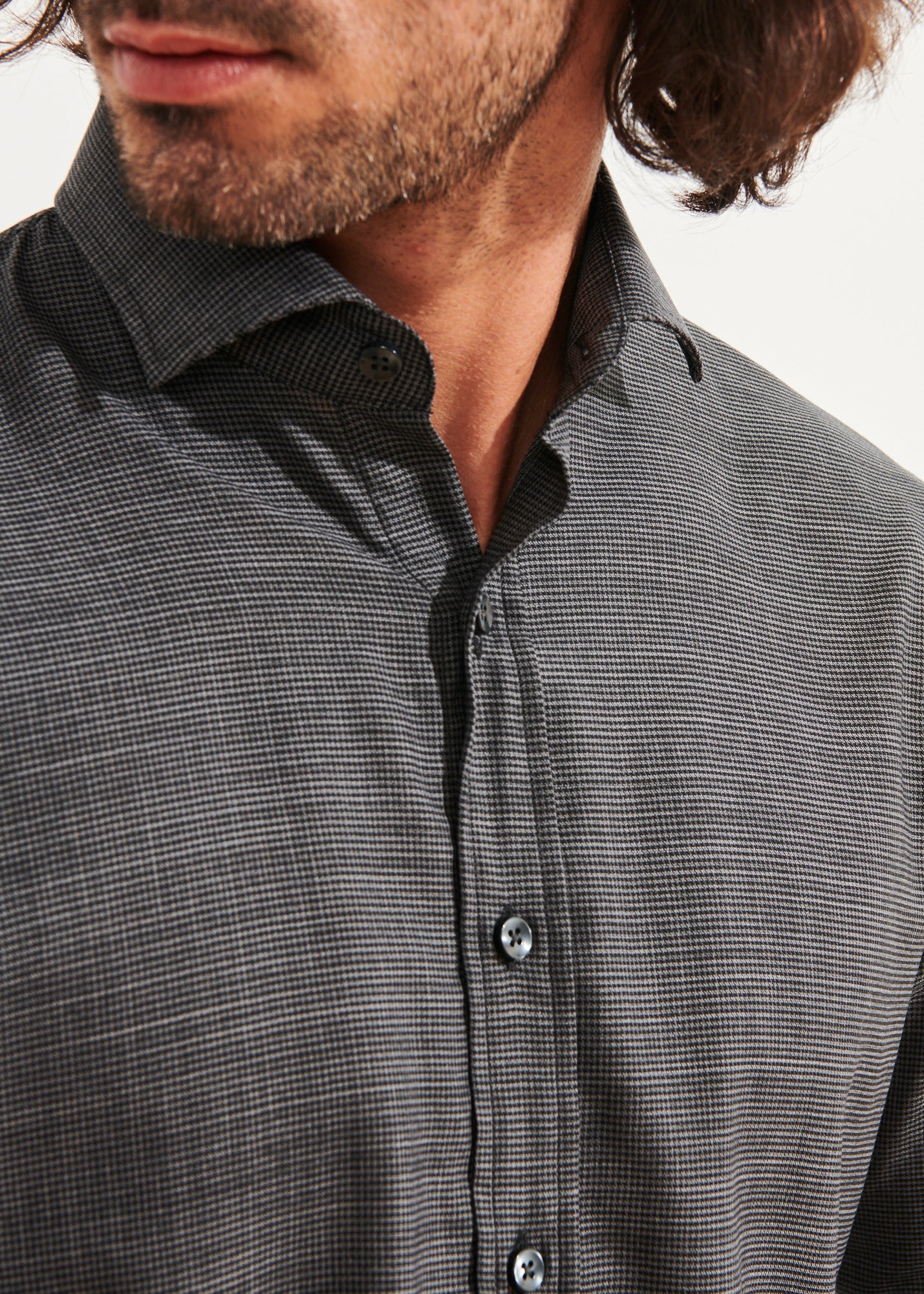 WOOL HOUNDSTOOTH SHIRT | PATRICK ASSARAF.