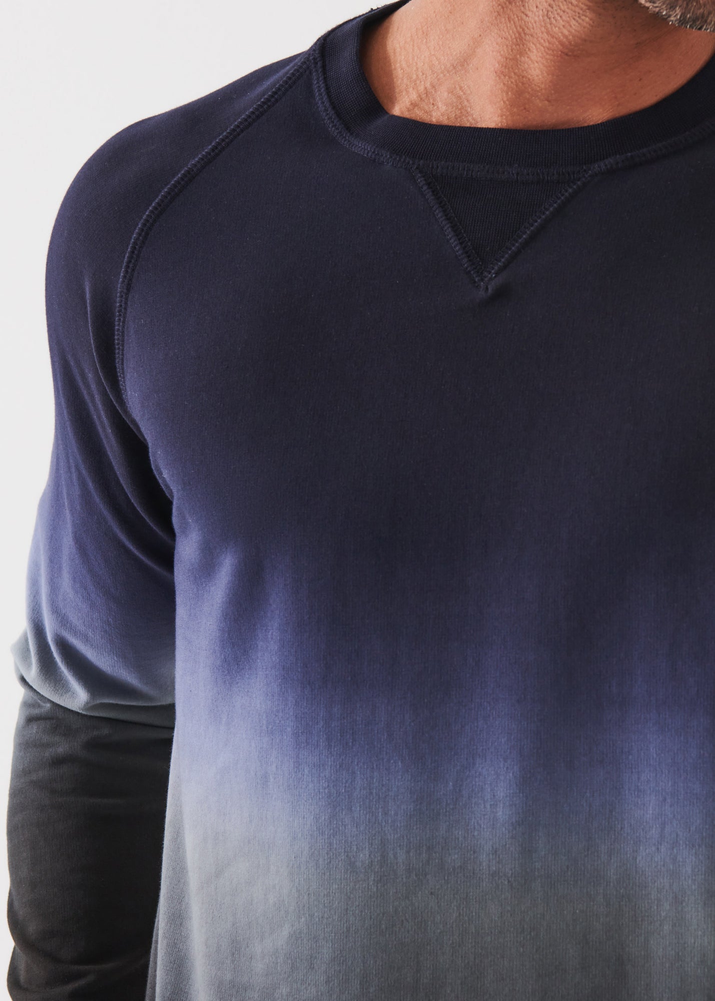 PIMA STRETCH FLEECE DEGRADE CREWNECK | PATRICK ASSARAF.
