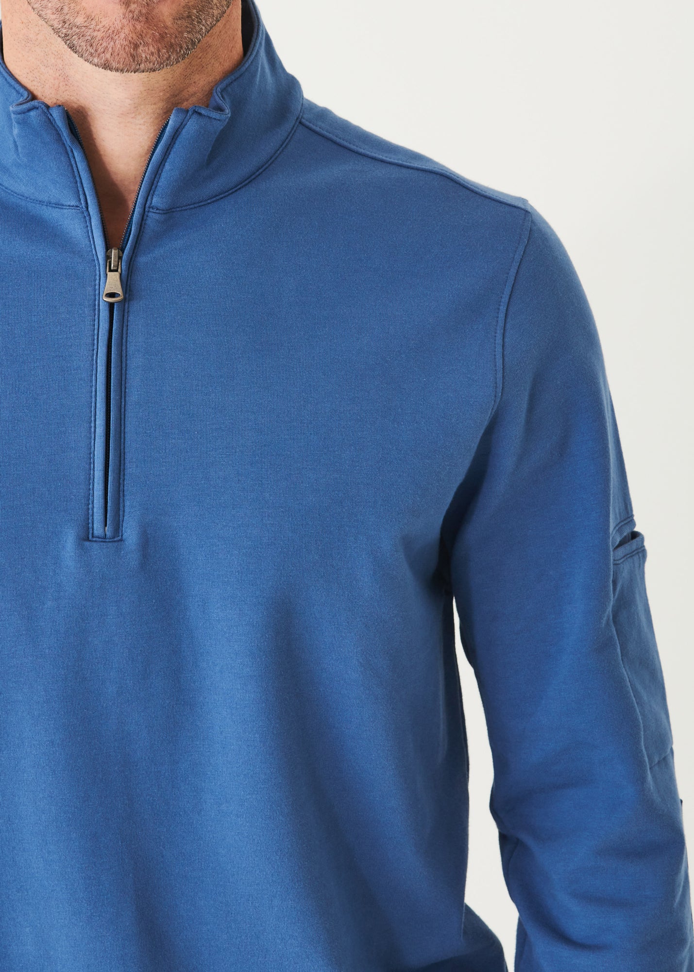 PIMA COTTON FRENCH TERRY QUARTER ZIP | PATRICK ASSARAF.