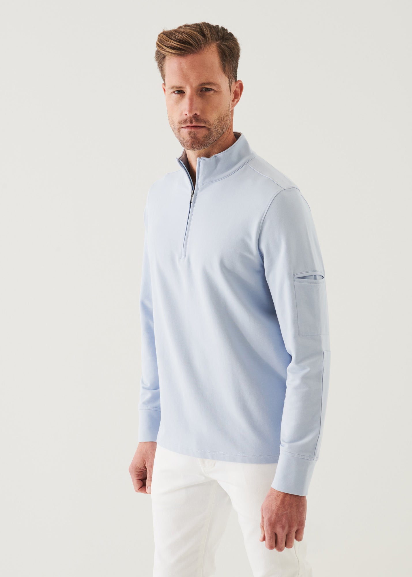 PIMA COTTON FRENCH TERRY QUARTER ZIP | PATRICK ASSARAF.