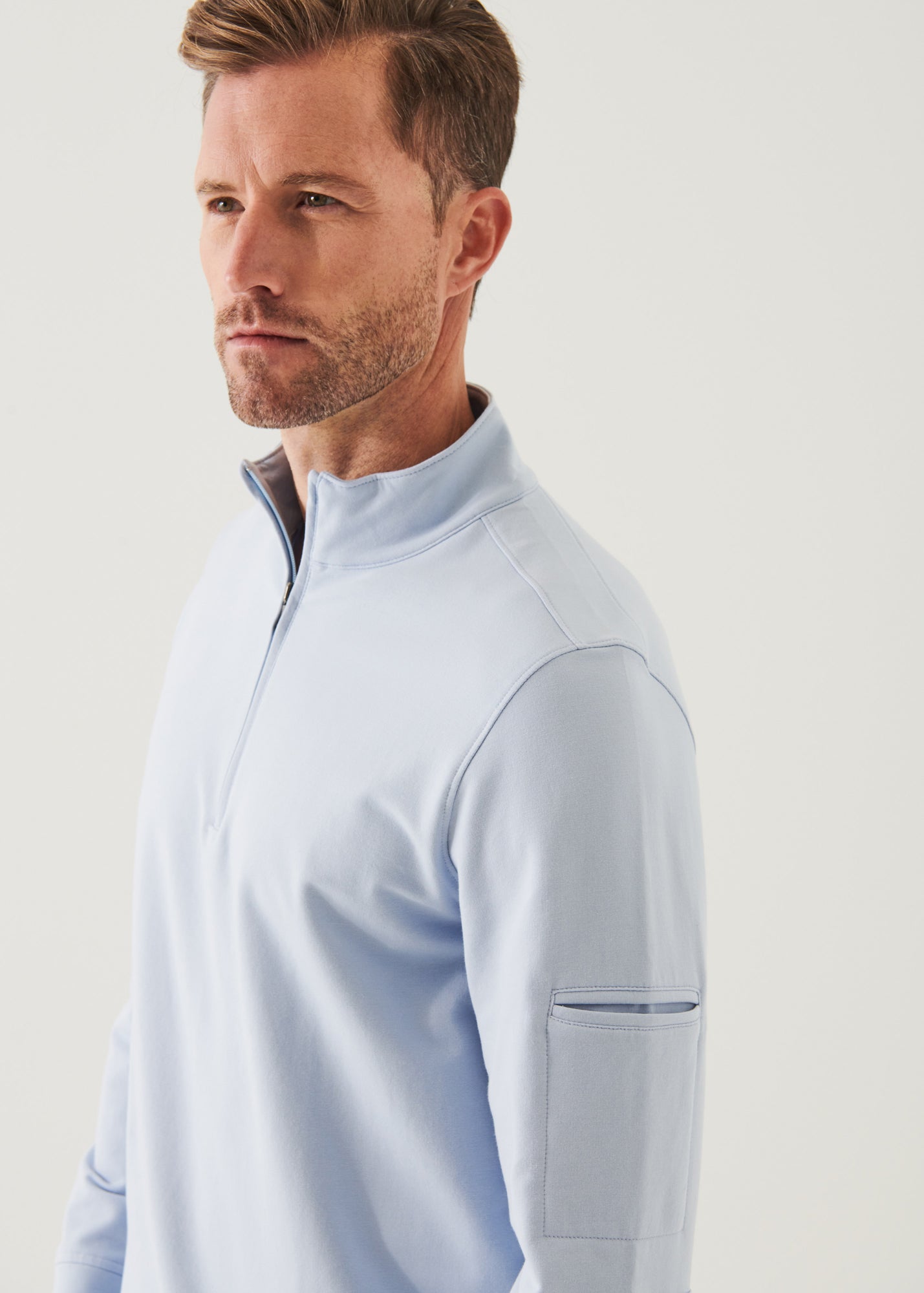 PIMA COTTON FRENCH TERRY QUARTER ZIP | PATRICK ASSARAF.