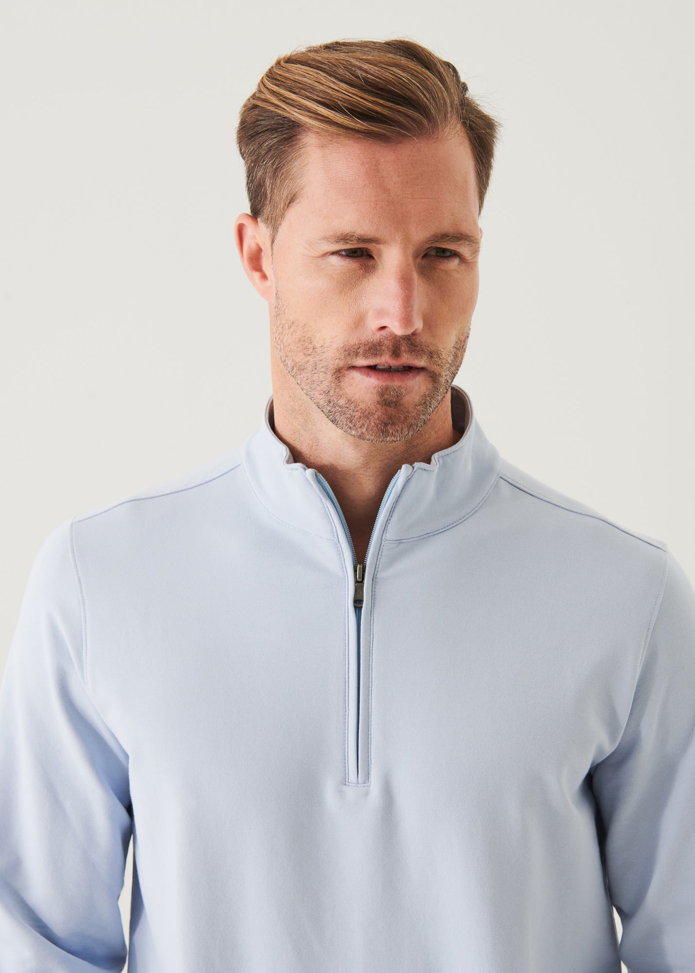 PIMA COTTON FRENCH TERRY QUARTER ZIP | PATRICK ASSARAF.