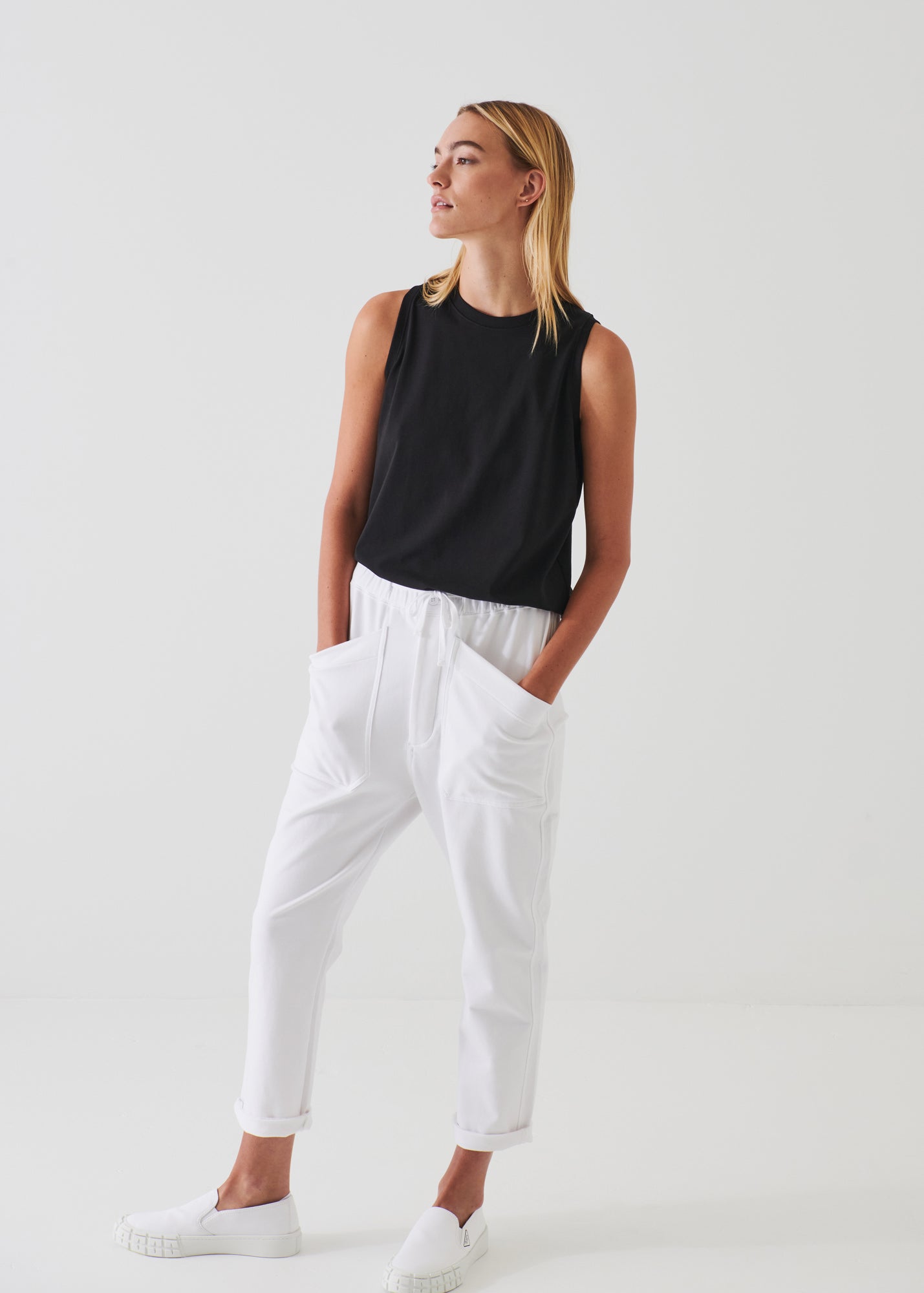 PIMA COTTON STRETCH BOYFRIEND TANK | PATRICK ASSARAF.