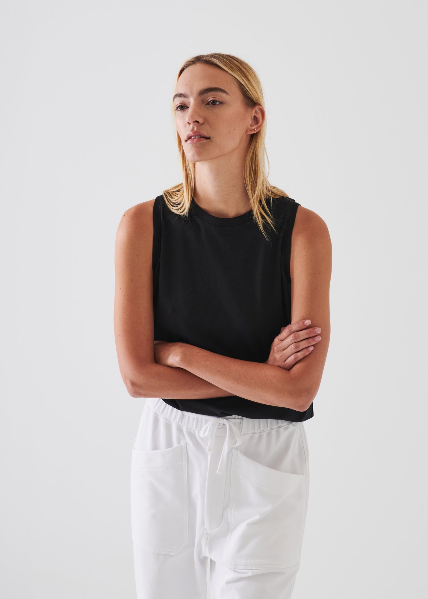 PIMA COTTON STRETCH BOYFRIEND TANK | PATRICK ASSARAF.