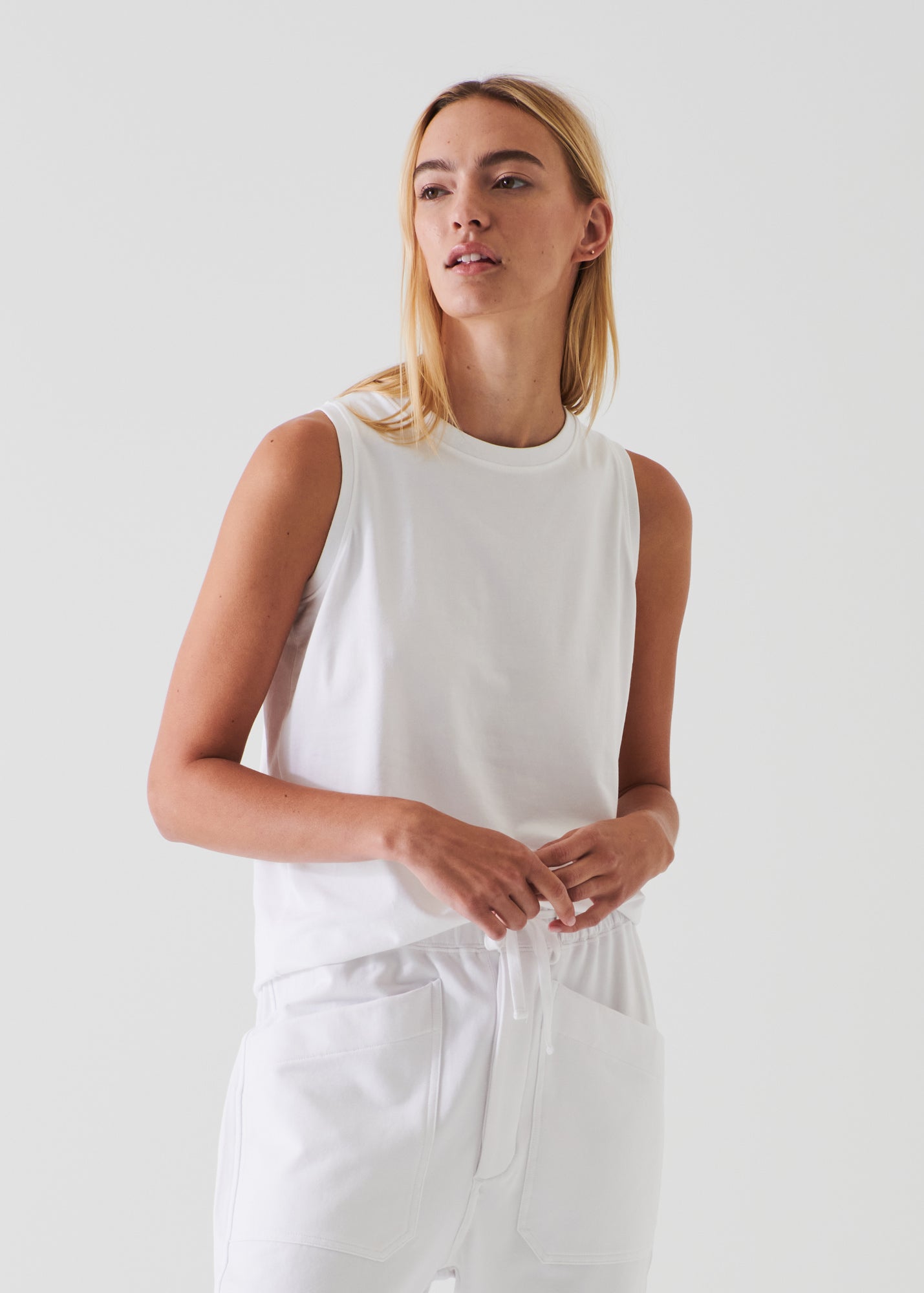 PIMA COTTON STRETCH BOYFRIEND TANK | PATRICK ASSARAF.