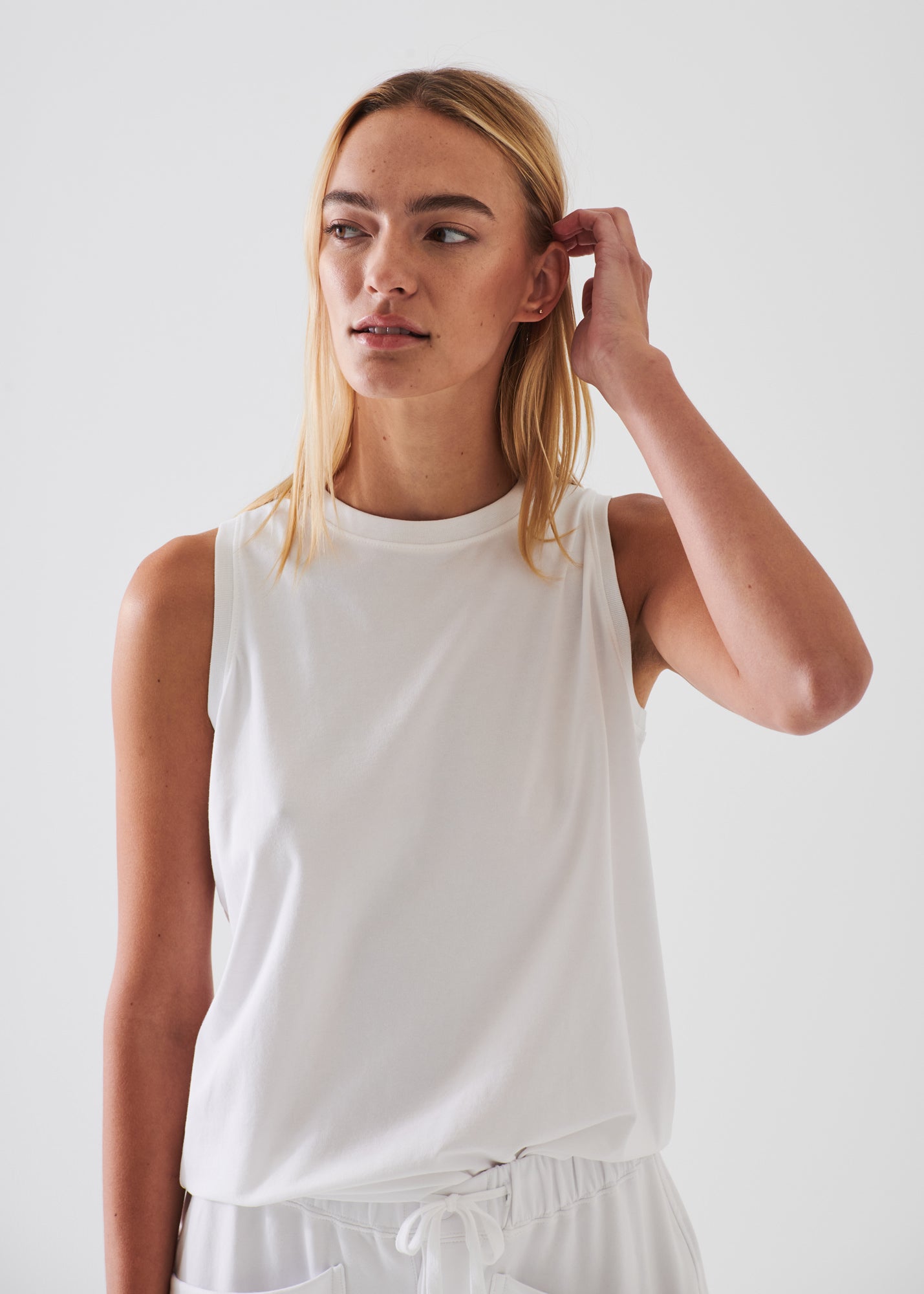 PIMA COTTON STRETCH BOYFRIEND TANK | PATRICK ASSARAF.