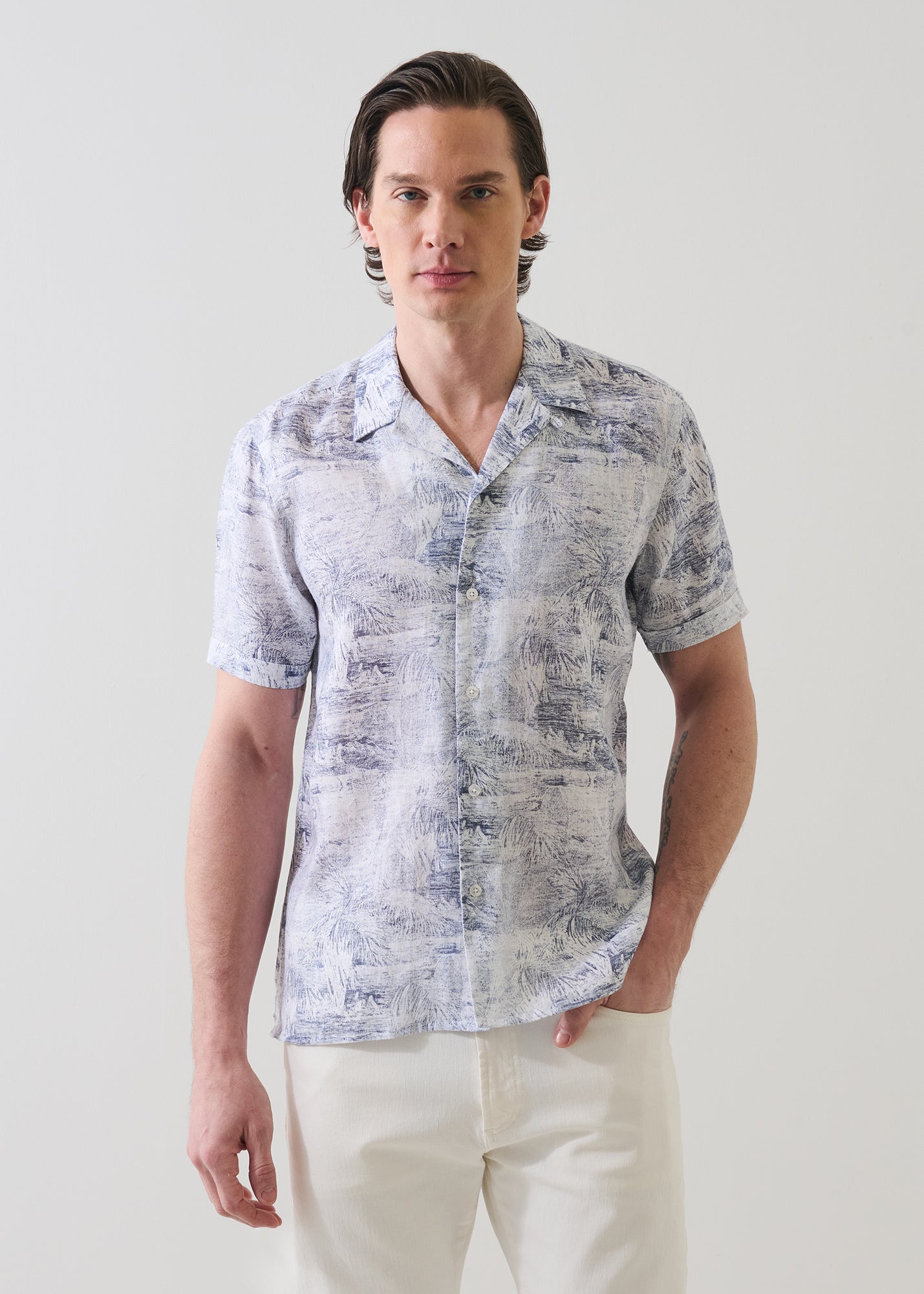 Tropical Print Linen Shirt - PATRICK ASSARAF