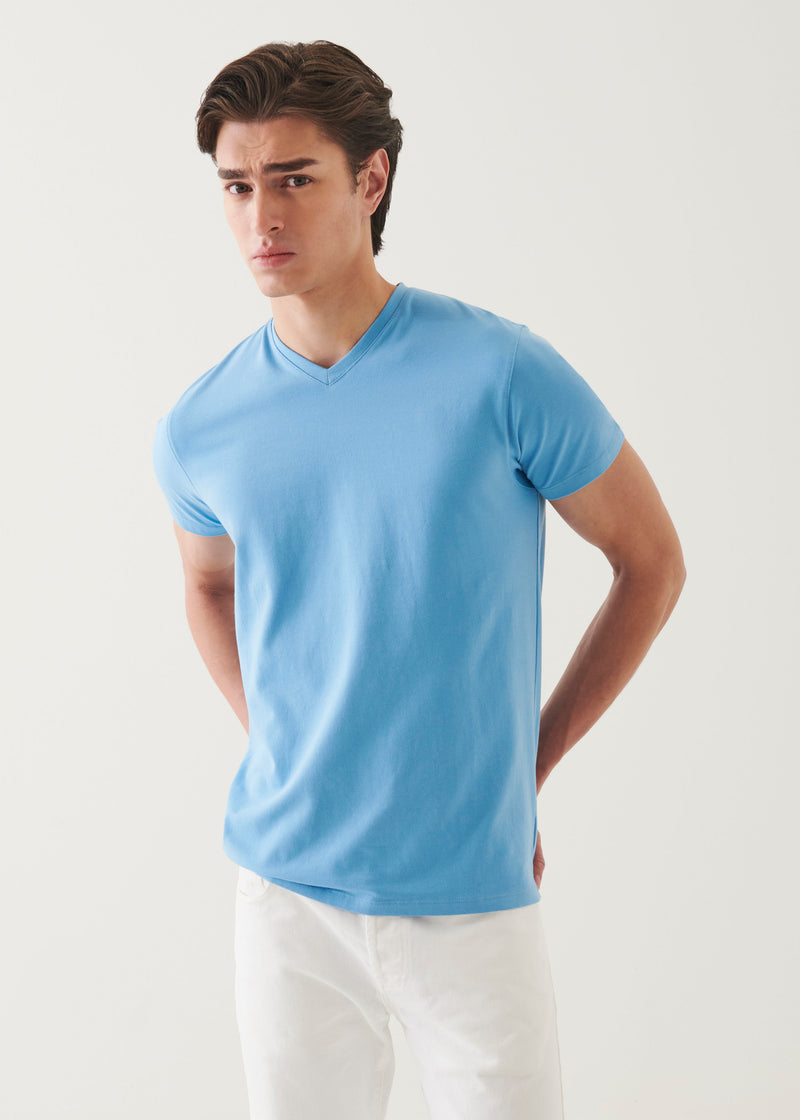 Pima Cotton Stretch V-Neck T-Shirt