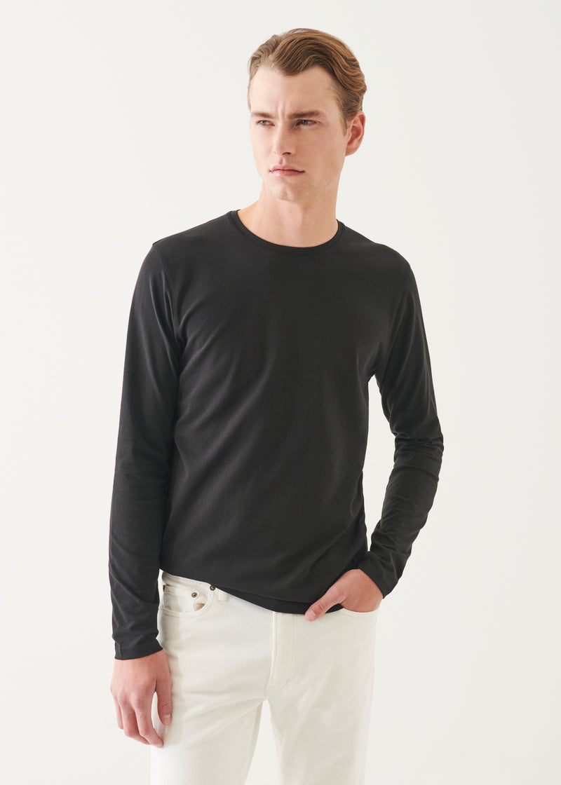 Pima Cotton Stretch Long Sleeve T-Shirt