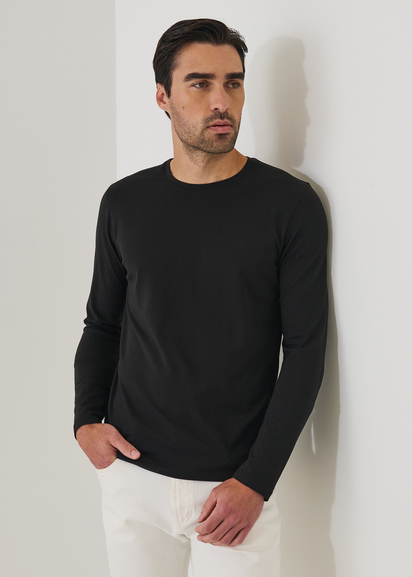 Pima Cotton Stretch Long Sleeve T-Shirt