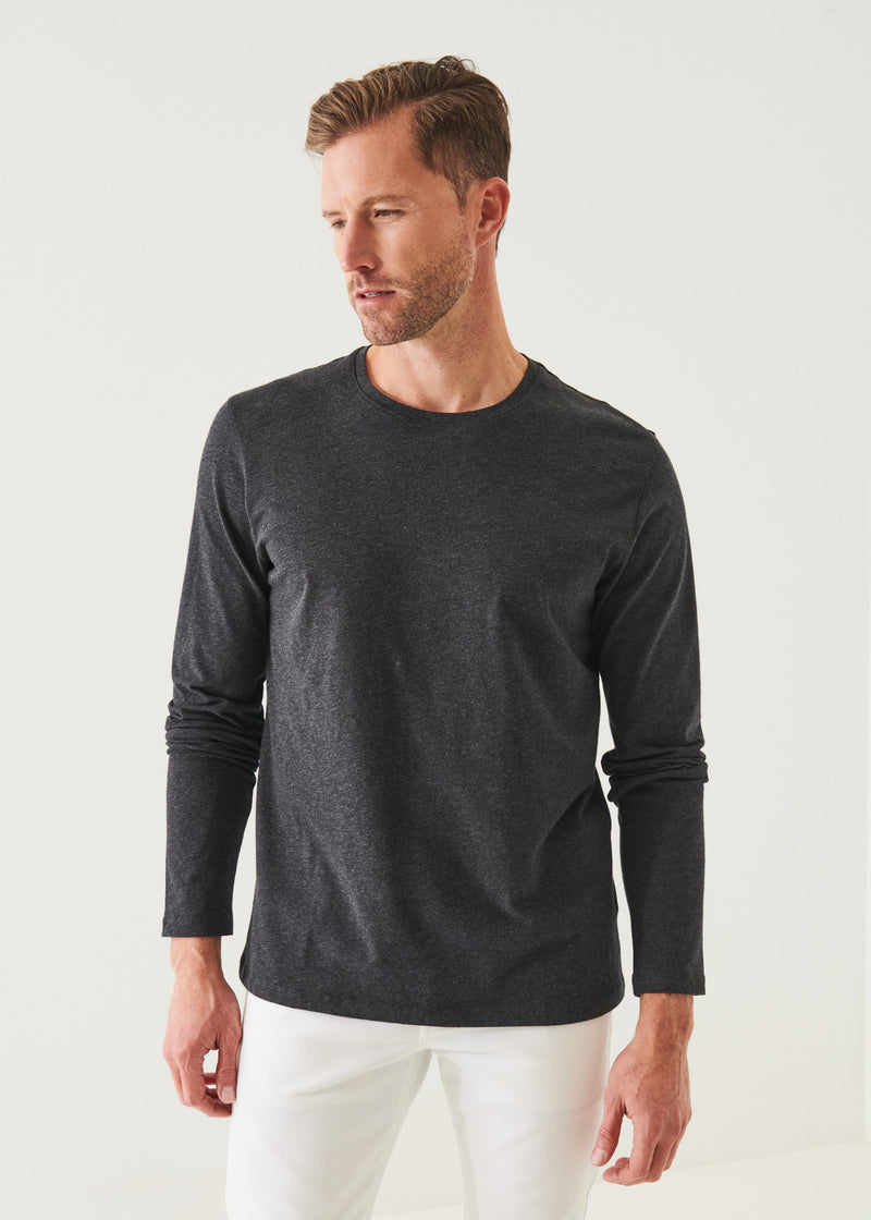 Pima Cotton Stretch Long Sleeve T-Shirt