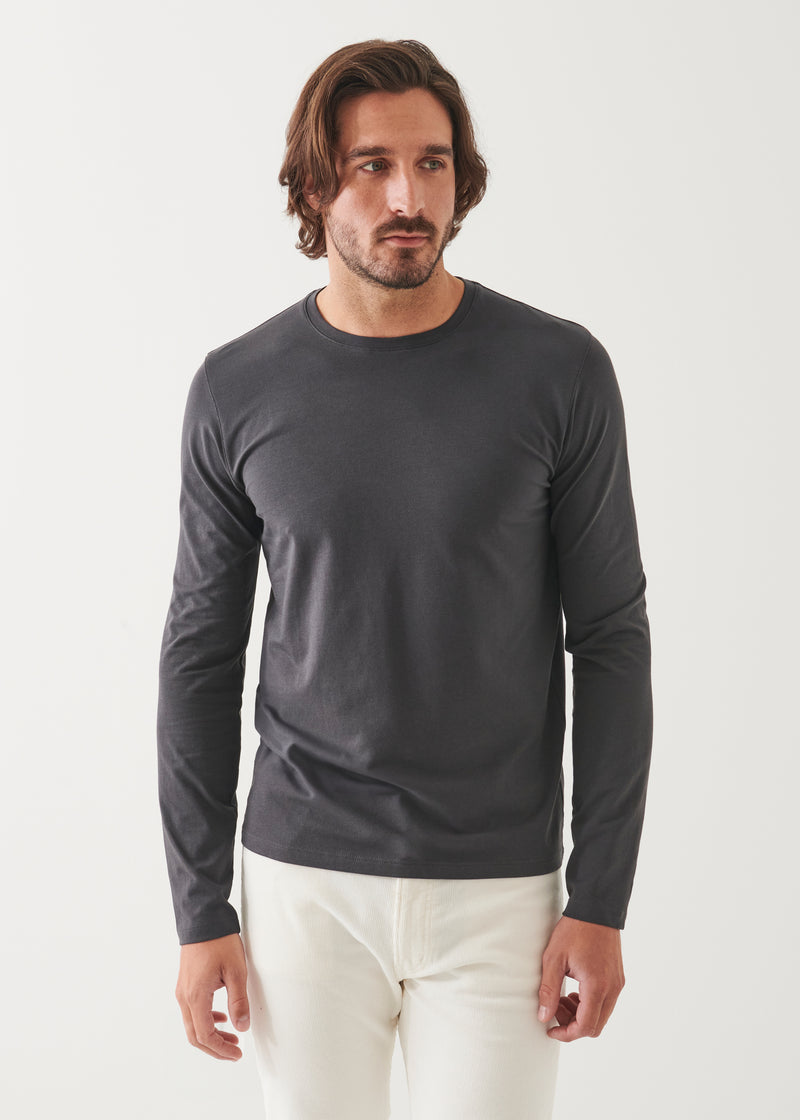 Pima Cotton Stretch Long Sleeve T-Shirt