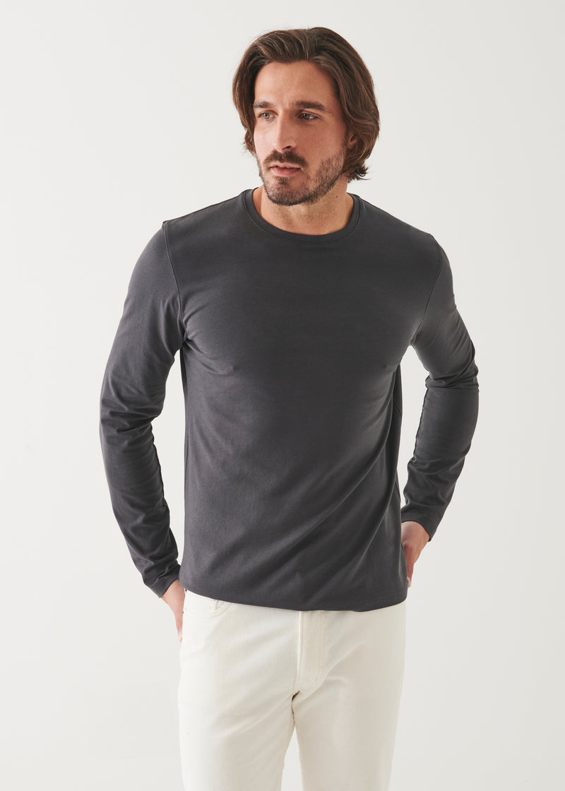 Pima Cotton Stretch Long Sleeve T-Shirt