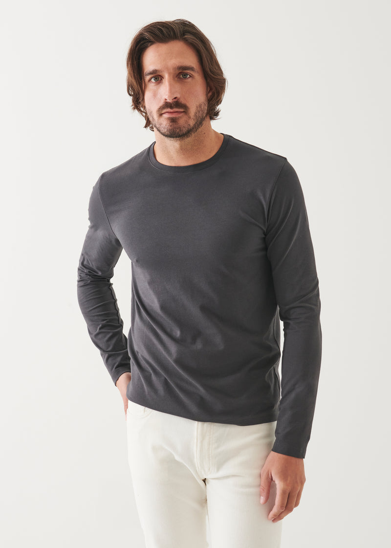 Pima Cotton Stretch Long Sleeve T-Shirt