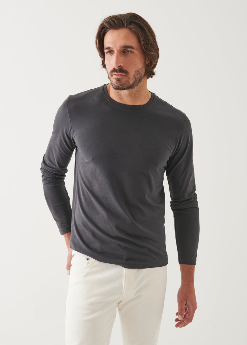 Pima Cotton Stretch Long Sleeve T-Shirt