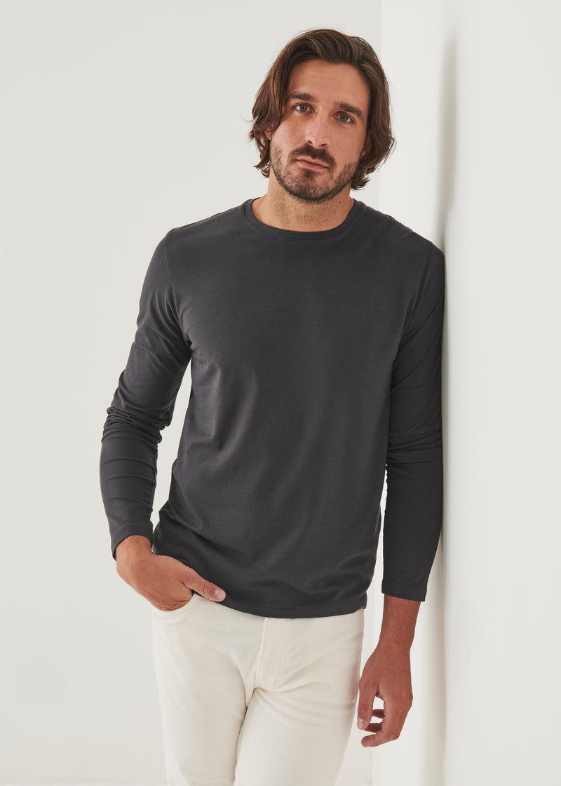 Pima Cotton Stretch Long Sleeve T-Shirt