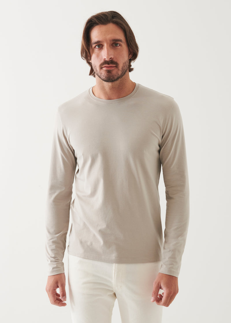 Pima Cotton Stretch Long Sleeve T-Shirt