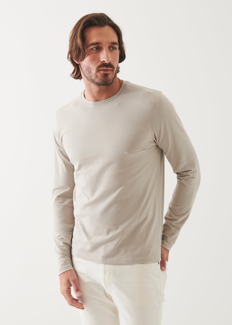 Pima Cotton Stretch Long Sleeve T-Shirt