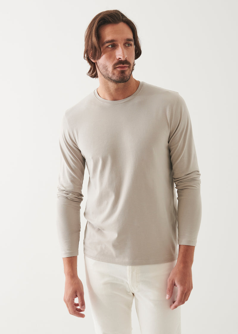 Pima Cotton Stretch Long Sleeve T-Shirt