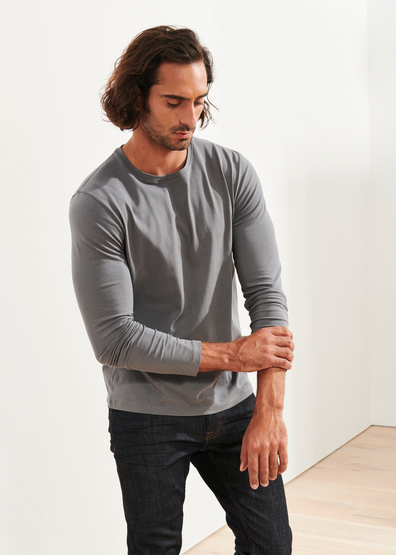 Pima Cotton Stretch Long Sleeve T-Shirt