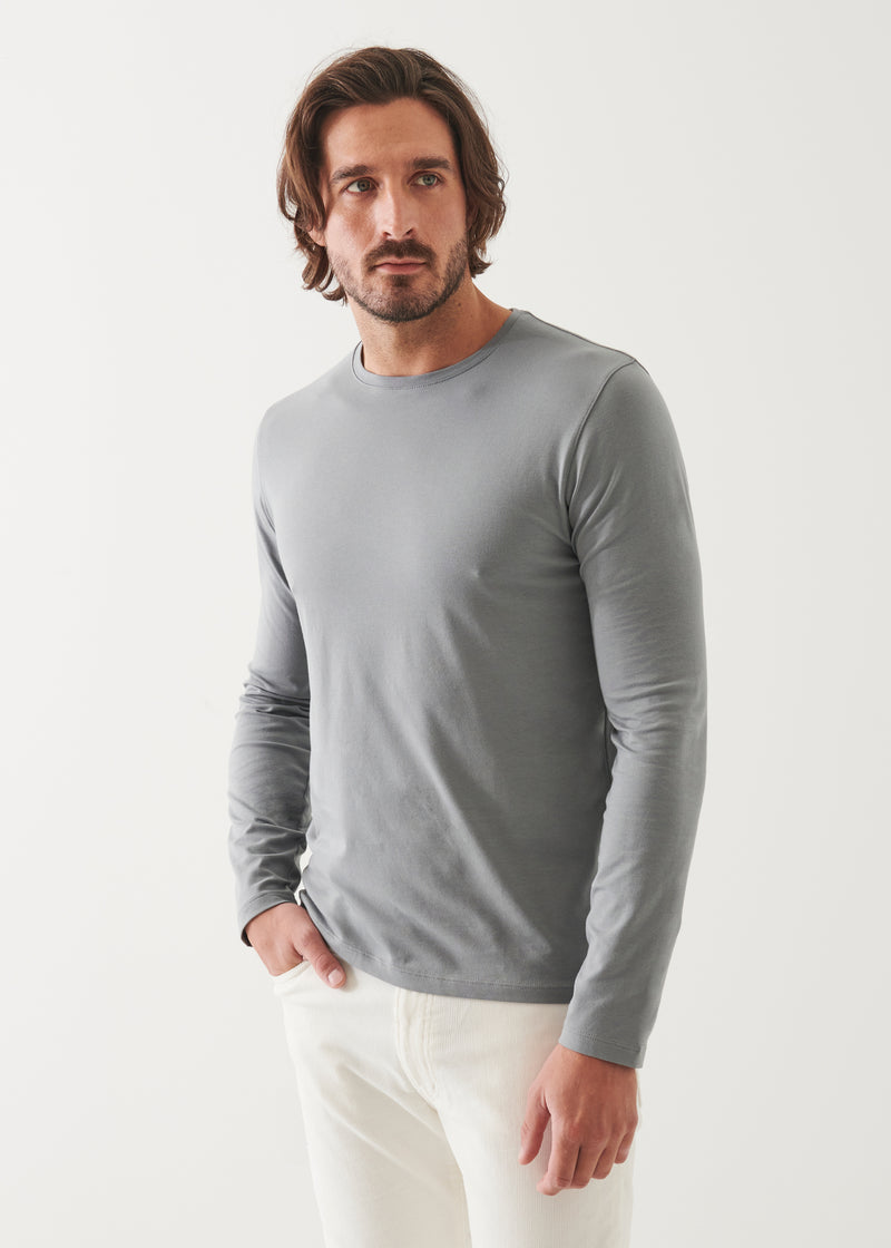 Pima Cotton Stretch Long Sleeve T-Shirt