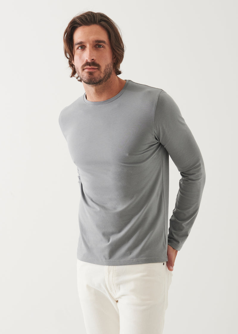 Pima Cotton Stretch Long Sleeve T-Shirt