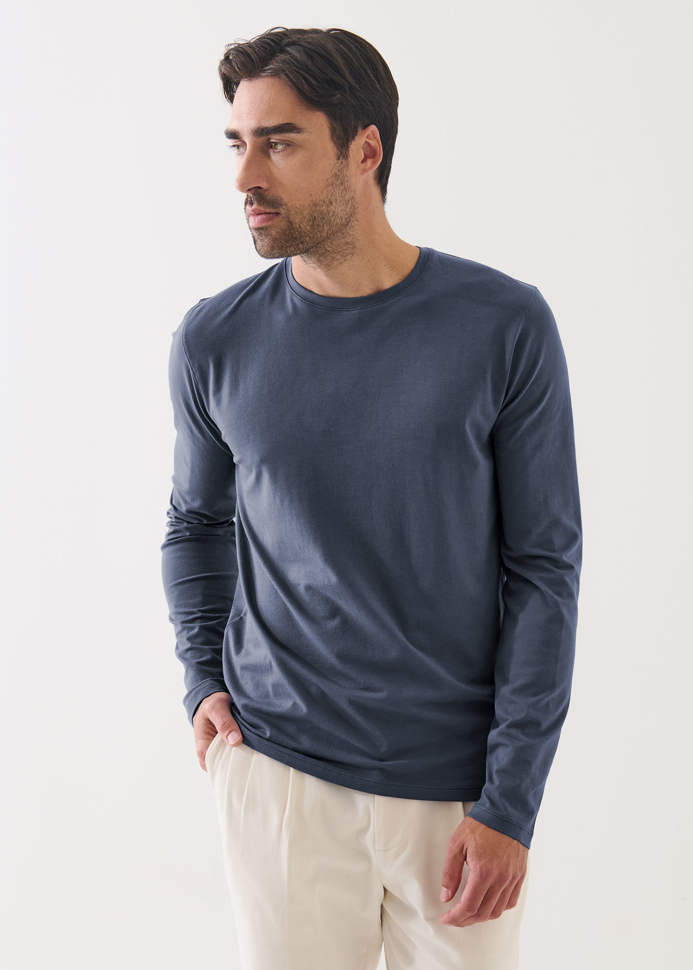 Pima Cotton Stretch Long Sleeve T-Shirt - PATRICK ASSARAF