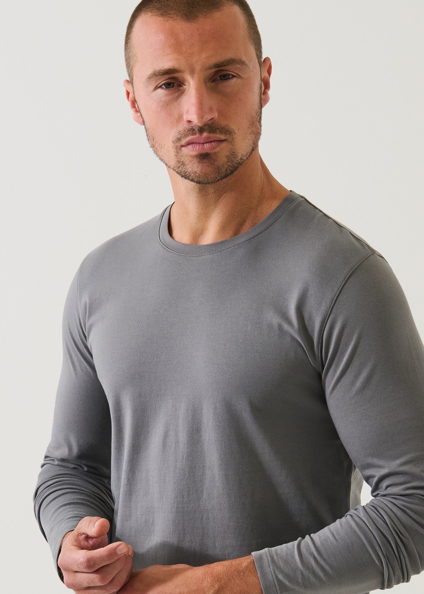 Pima Cotton Stretch Long Sleeve T-Shirt