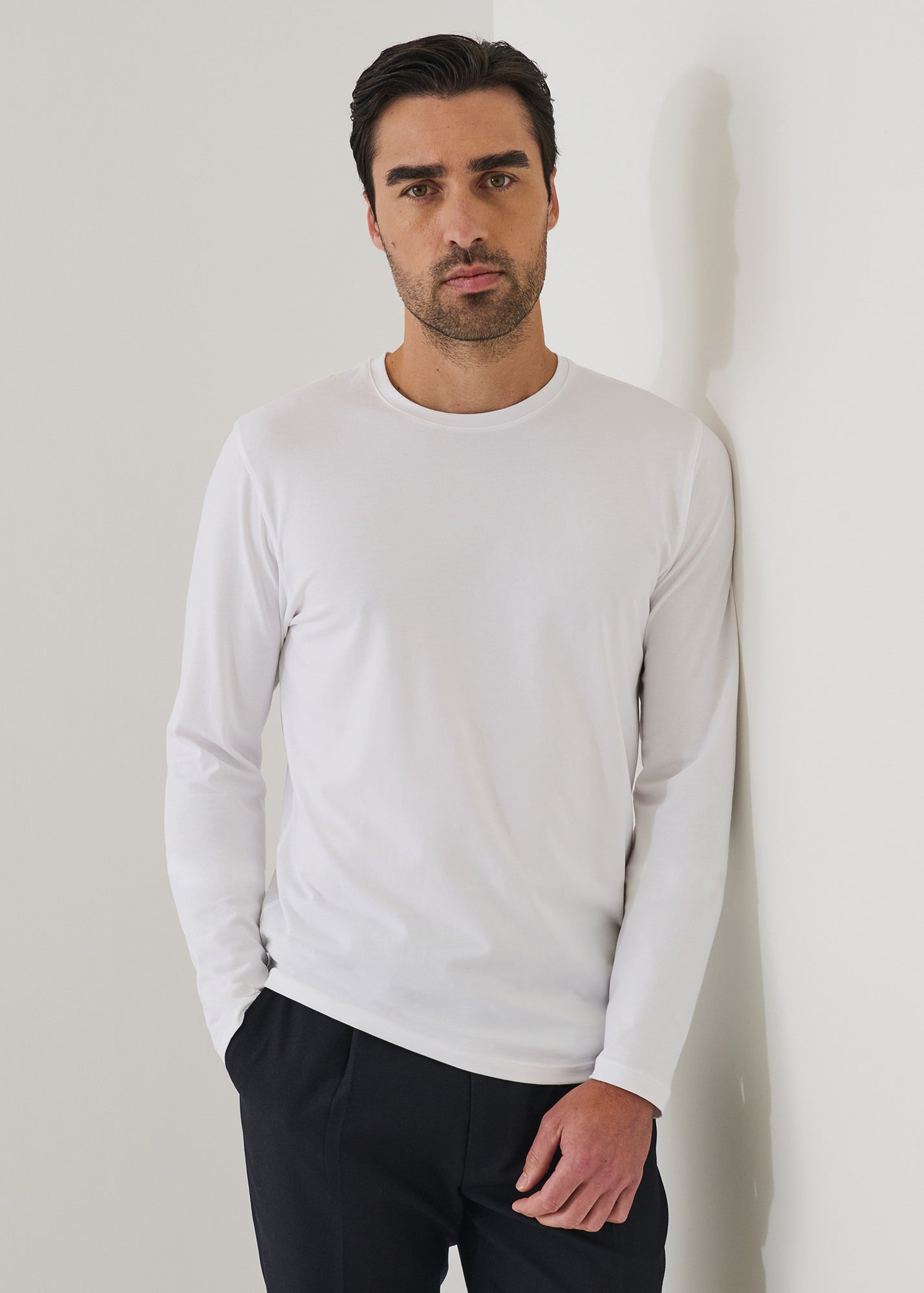 Pima Cotton Stretch Long Sleeve T-Shirt