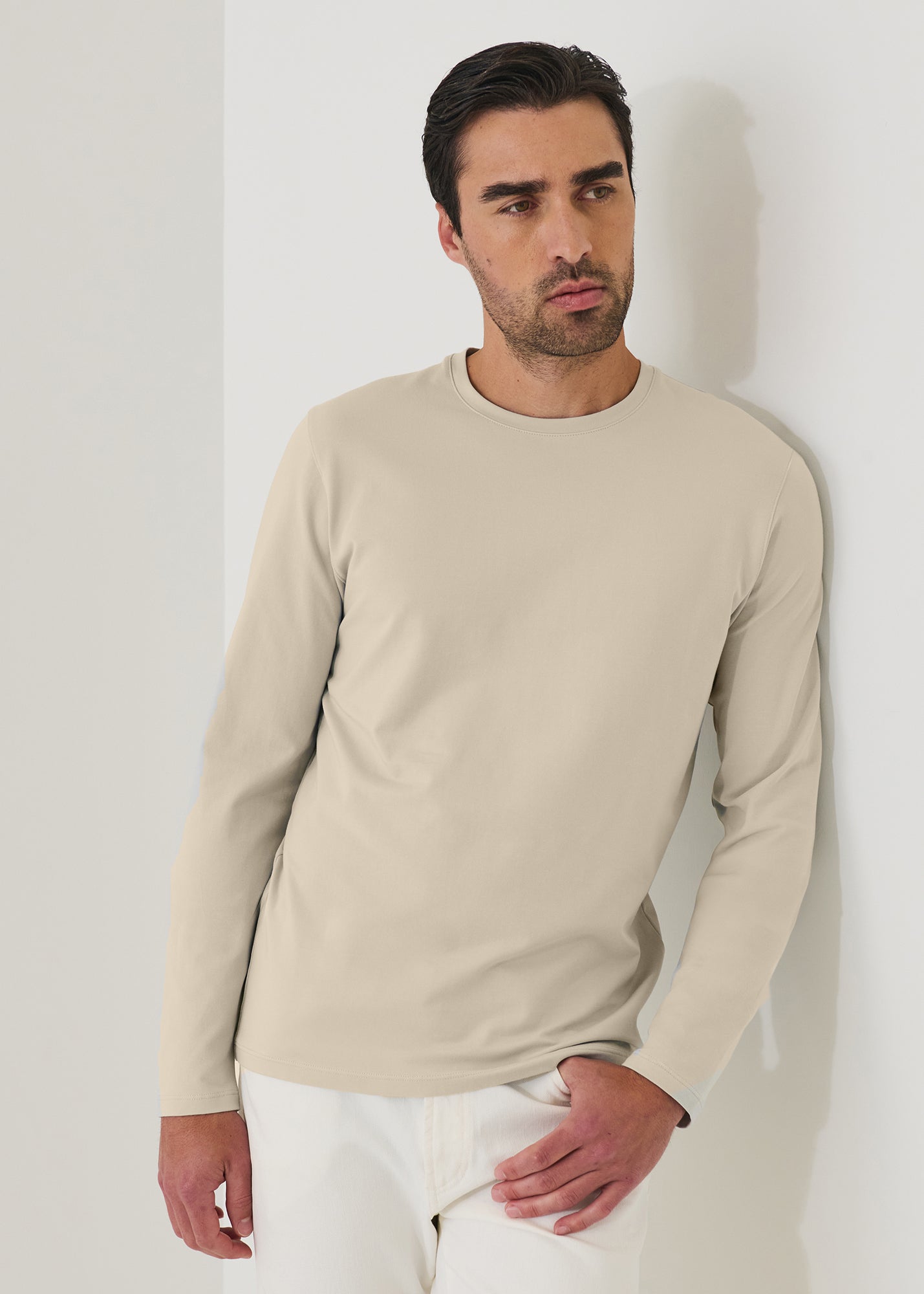 Pima Cotton Stretch Long Sleeve T-Shirt - PATRICK ASSARAF