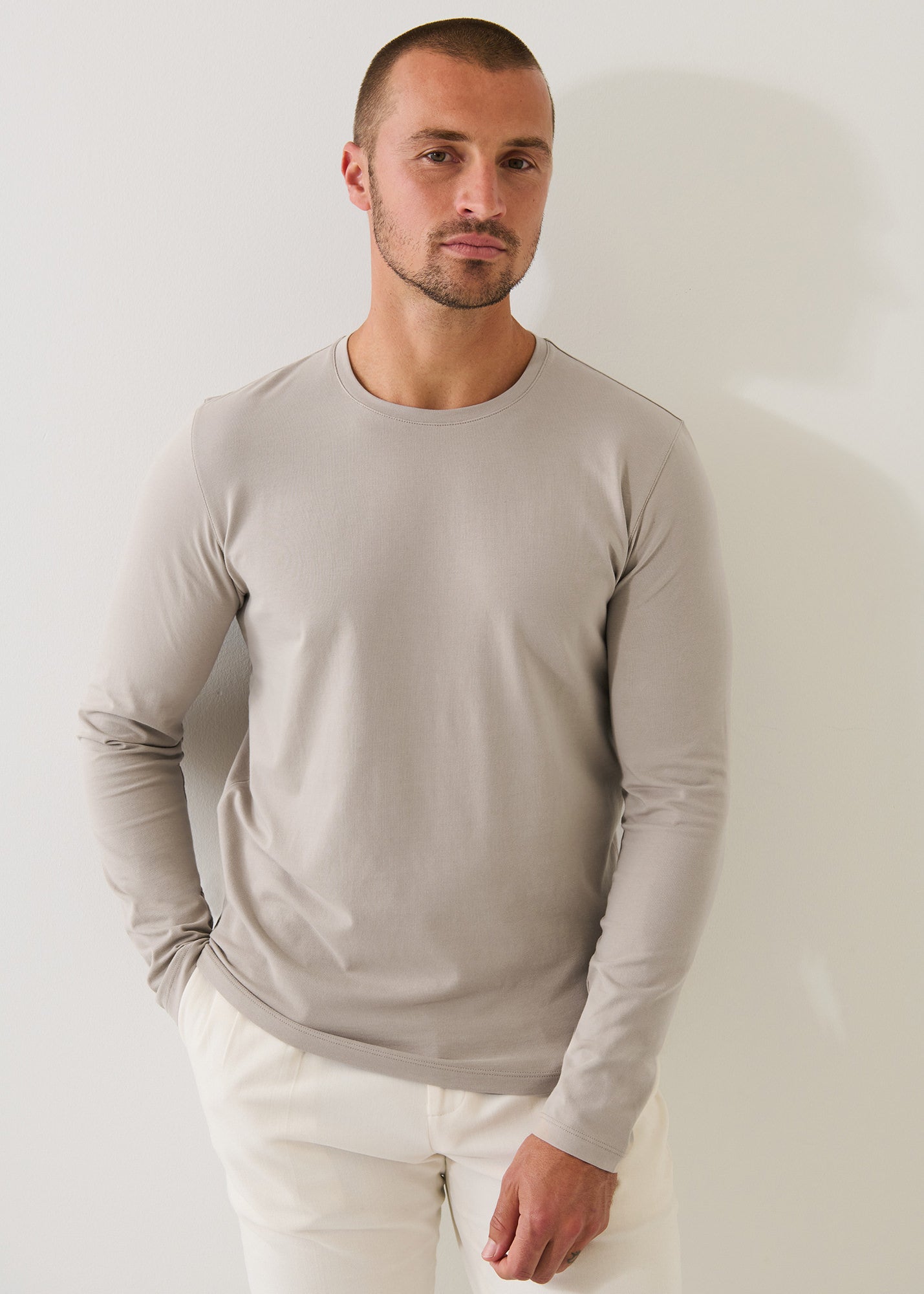 Pima Cotton Stretch Long Sleeve T-Shirt