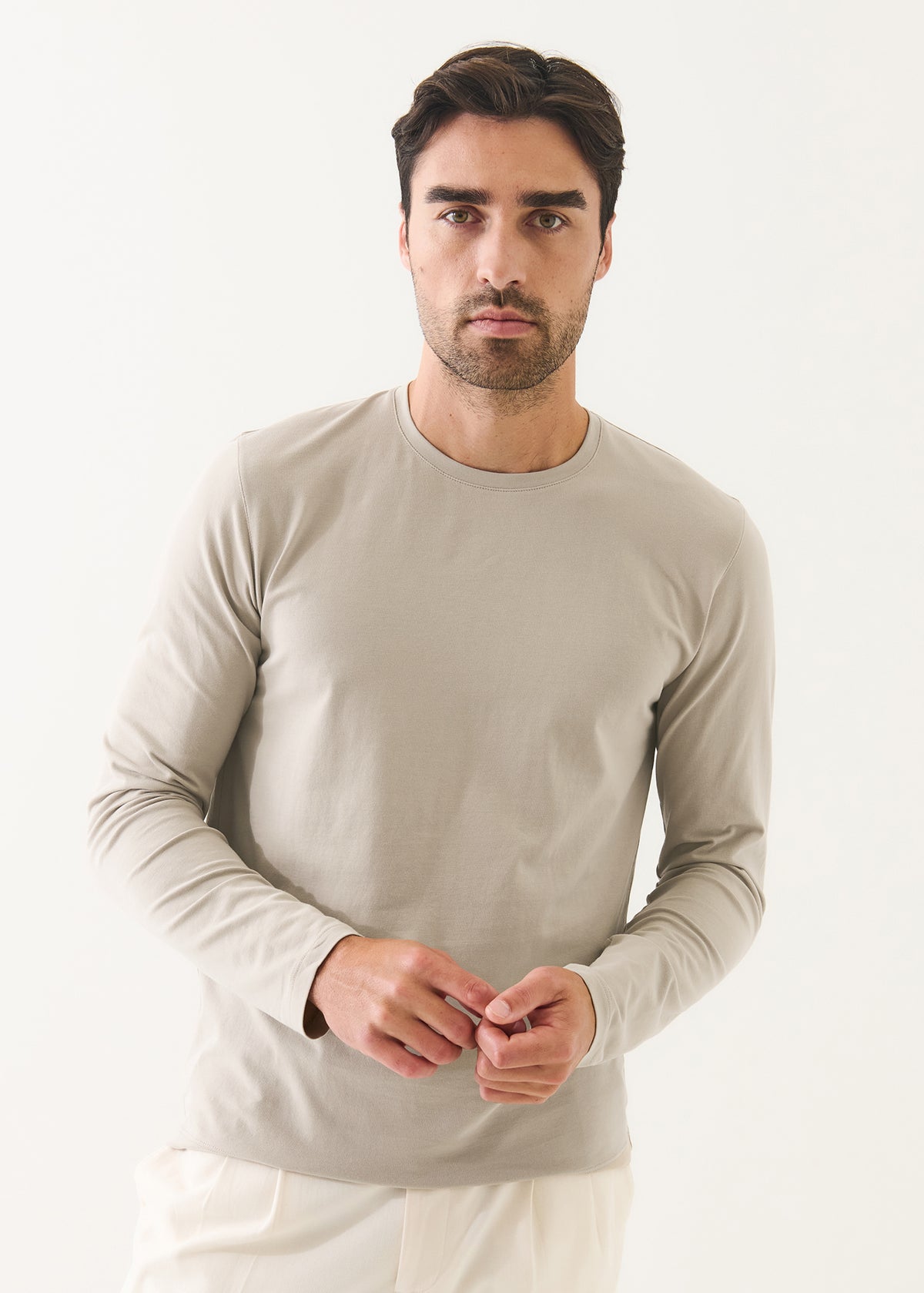 Pima Cotton Stretch Long Sleeve T-Shirt - PATRICK ASSARAF