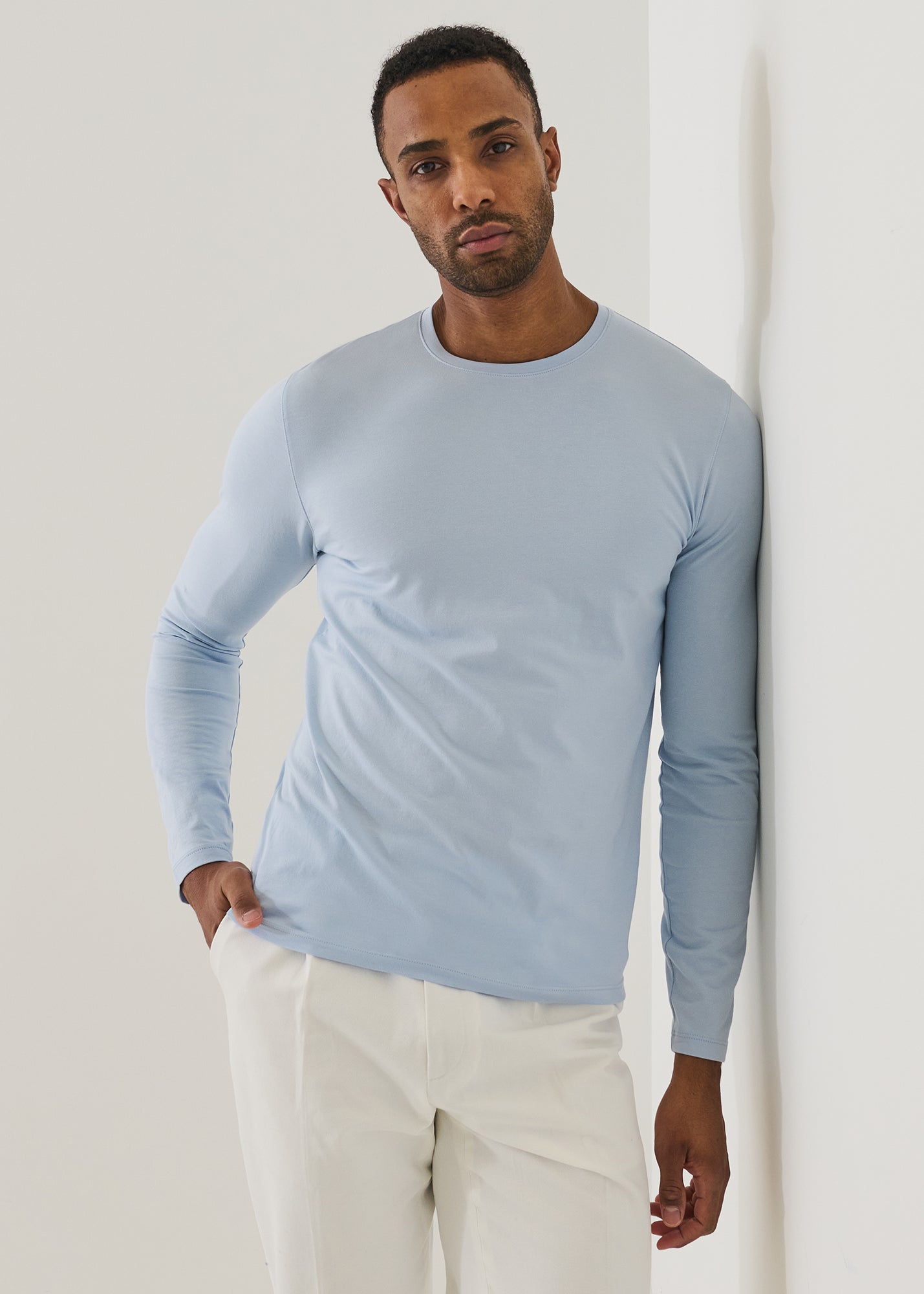 Pima Cotton Stretch Long Sleeve T-Shirt - PATRICK ASSARAF