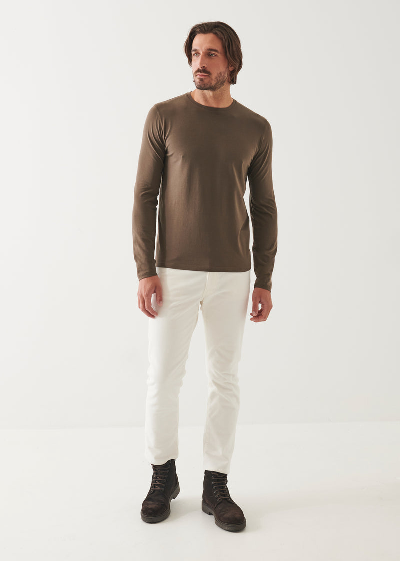 Pima Cotton Stretch Long Sleeve T-Shirt