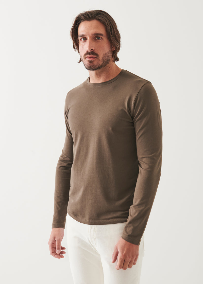 Pima Cotton Stretch Long Sleeve T-Shirt