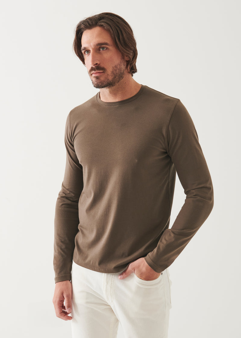 Pima Cotton Stretch Long Sleeve T-Shirt