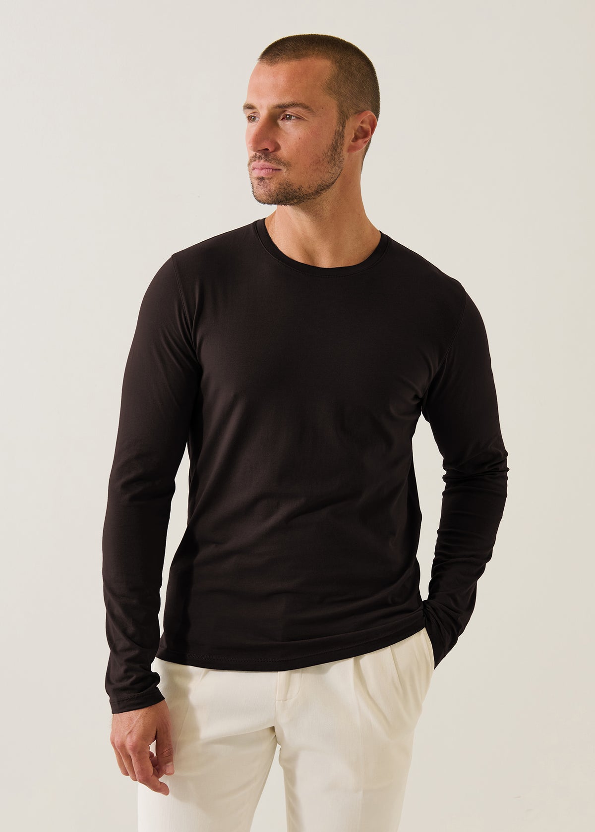 Pima Cotton Stretch Long Sleeve T-Shirt - PATRICK ASSARAF