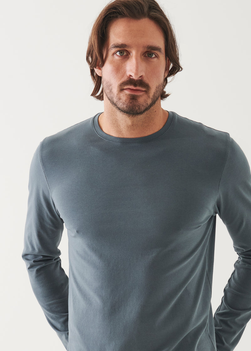 Pima Cotton Stretch Long Sleeve T-Shirt