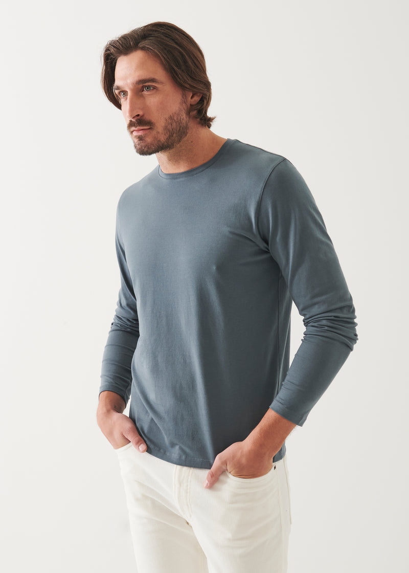 Pima Cotton Stretch Long Sleeve T-Shirt