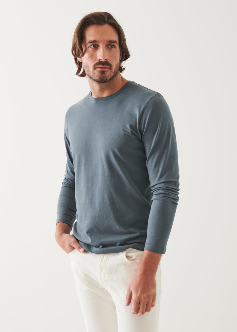 Pima Cotton Stretch Long Sleeve T-Shirt