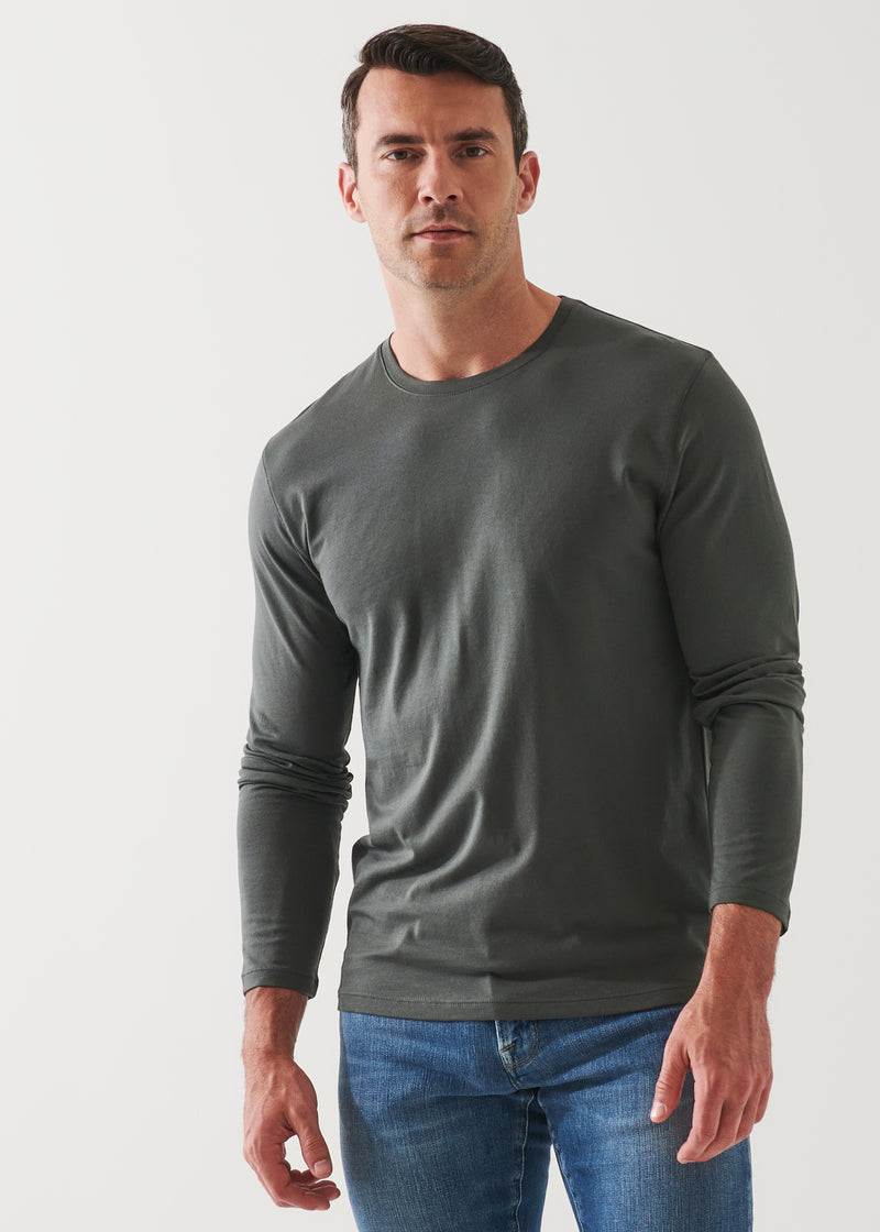 Pima Cotton Stretch Long Sleeve T-Shirt