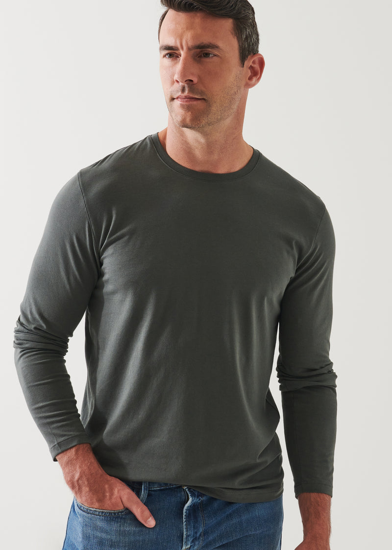 Pima Cotton Stretch Long Sleeve T-Shirt