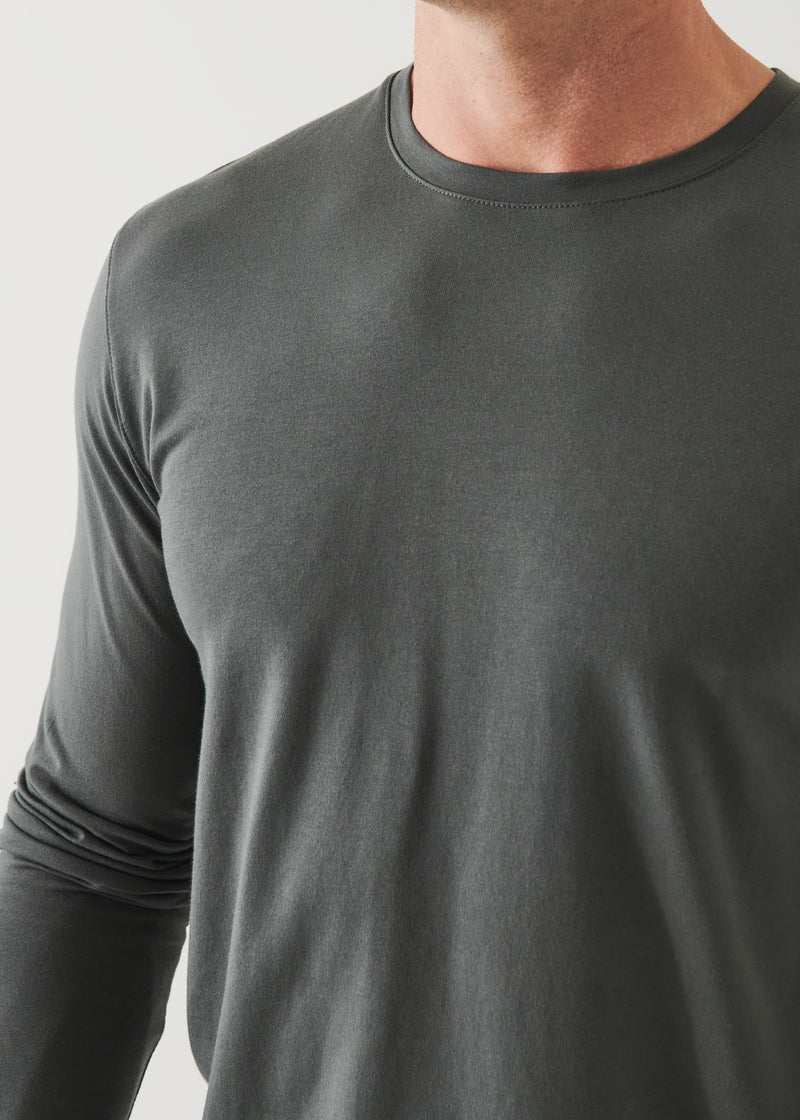 Pima Cotton Stretch Long Sleeve T-Shirt