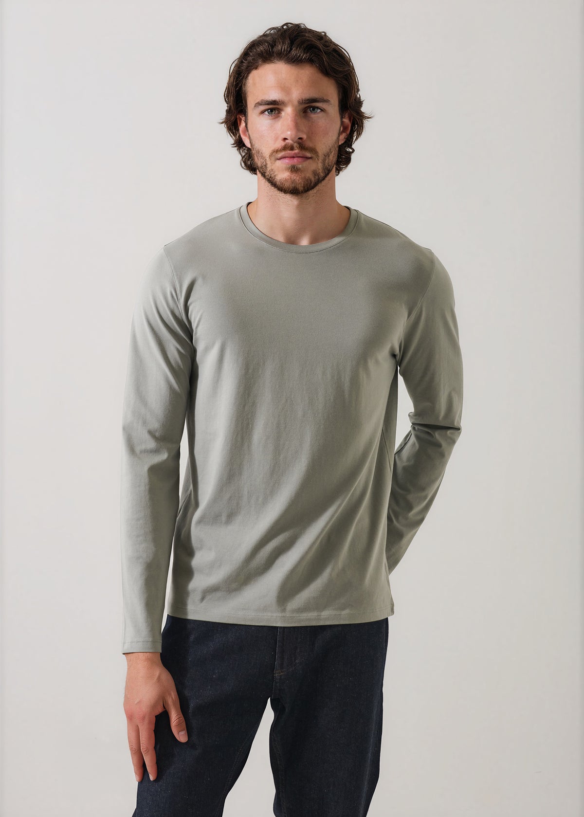 Pima Cotton Stretch Long Sleeve T-Shirt - PATRICK ASSARAF