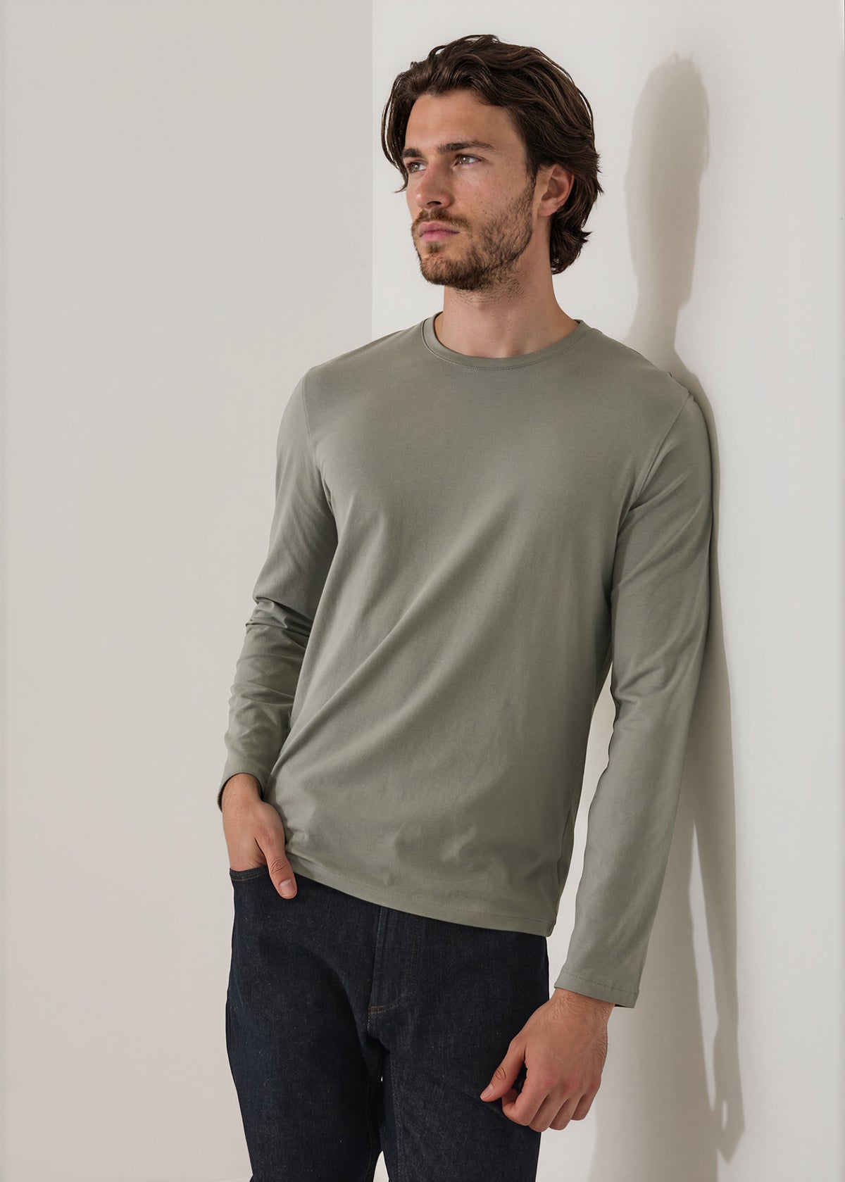 Pima Cotton Stretch Long Sleeve T-Shirt - PATRICK ASSARAF