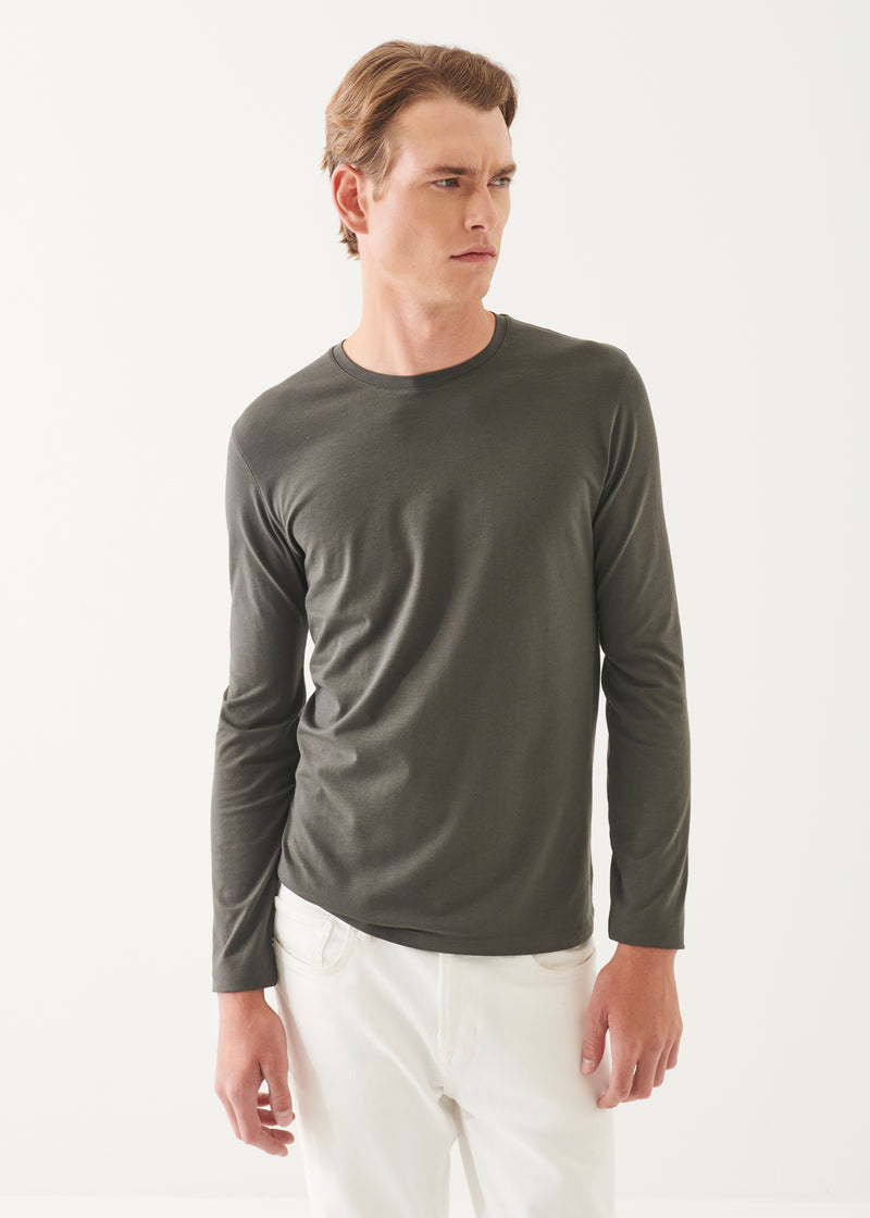 Pima Cotton Stretch Long Sleeve T-Shirt