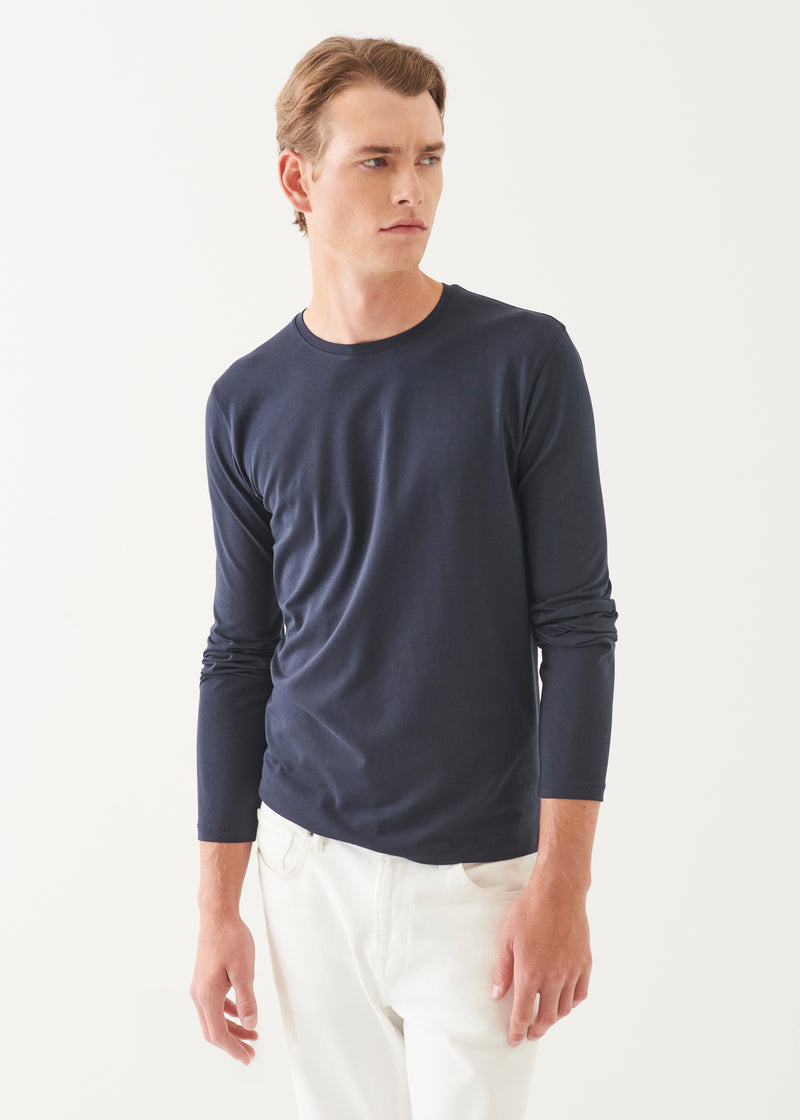 Pima Cotton Stretch Long Sleeve T-Shirt