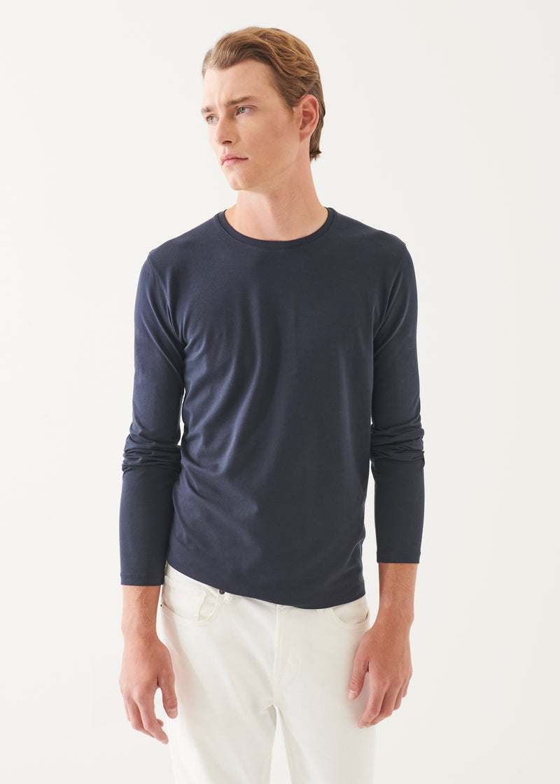 Pima Cotton Stretch Long Sleeve T-Shirt