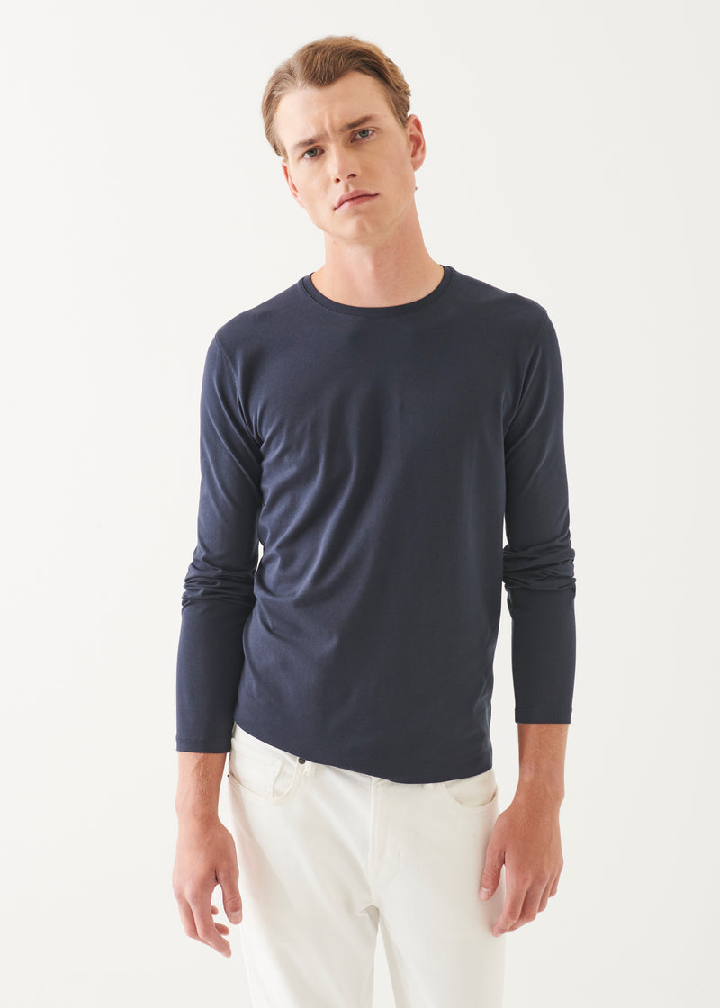 Pima Cotton Stretch Long Sleeve T-Shirt